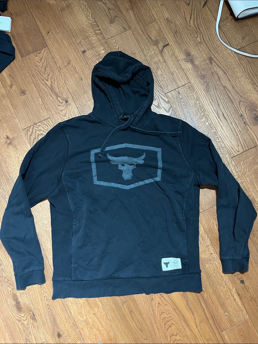 Under Armour Black Pullover Hoodie with Bull Logo